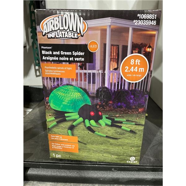 Airblown Inflatable Phantasm Black & Green Spider LED 8ft