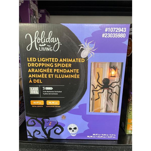 Holiday Living LED Lighted Animated Dropping Spider 38.97"x9.84"x5.11"
