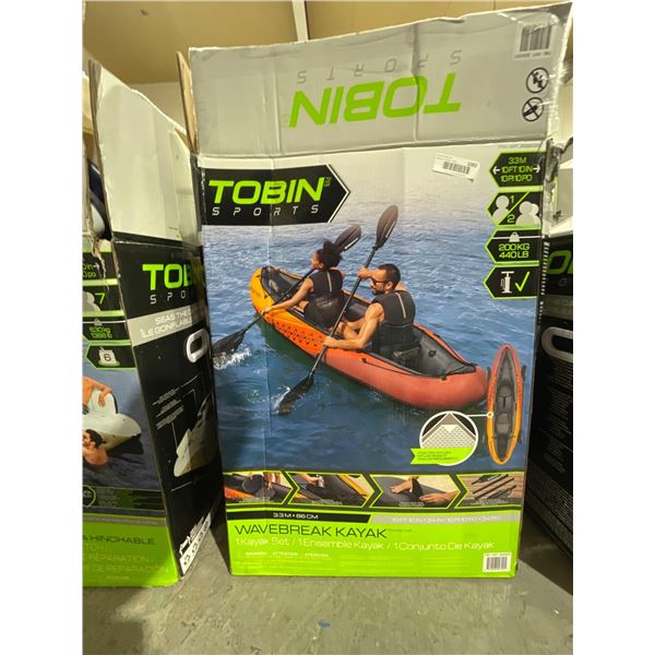 Tobin Wavebreaker 1 kayak Set 10'10" x 34"-open box as is