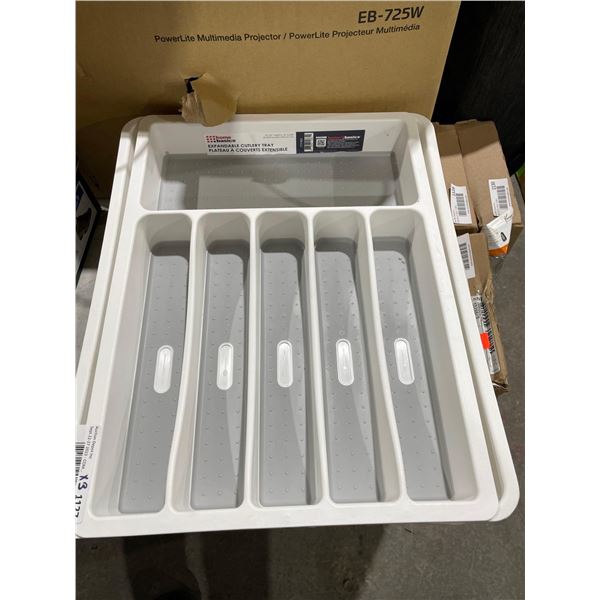 Home Basics Expandable Cutlery Tray - Lot of 3 Size: 13" (21" Open)  x 16" x 2.25"