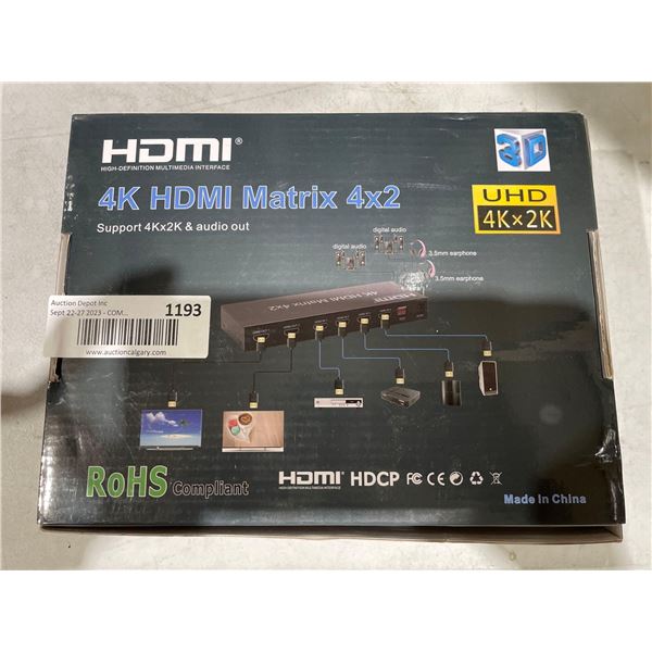 4K HDMI Matrix 4 inputs to 2 outputs