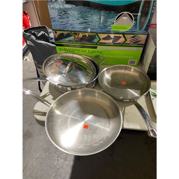 Kirkland Stainless Steel Frying Pans and Sauce Pan
