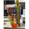 Image 3 : Multi Colour 7" Tall Plastic Cups - Lot of 7
