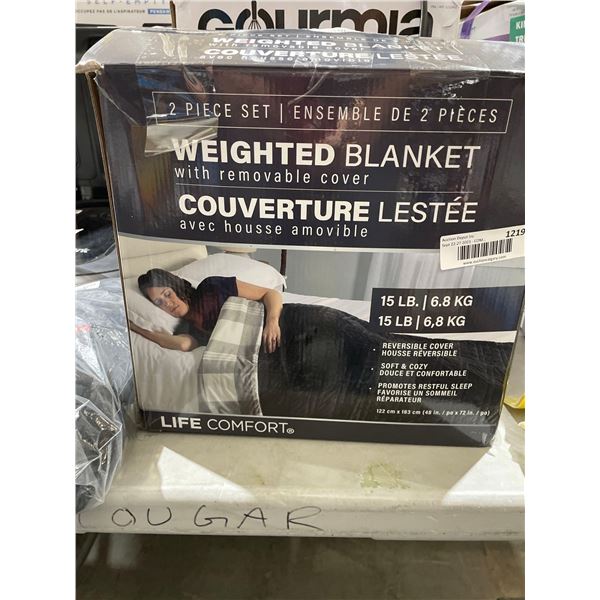 15lb Weighted Blanket with Removable Cover Size: 48" x 72"