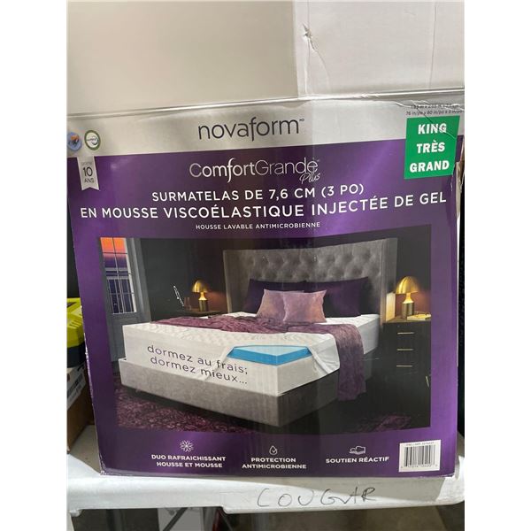 Novaform King Size 3" Memory Foam Mattress Topper
