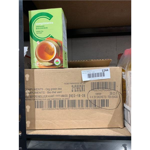 Compliments Organic Green Tea 6 x 20 Tea Bags