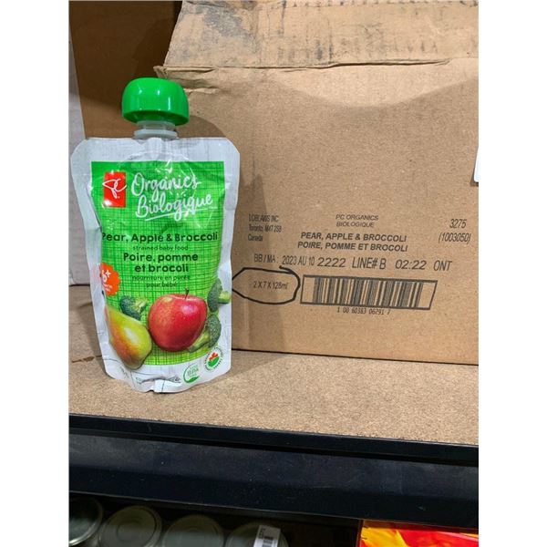 PC Organic {ear, Apple & Broccoli Strained Baby Food 2x7x128ml