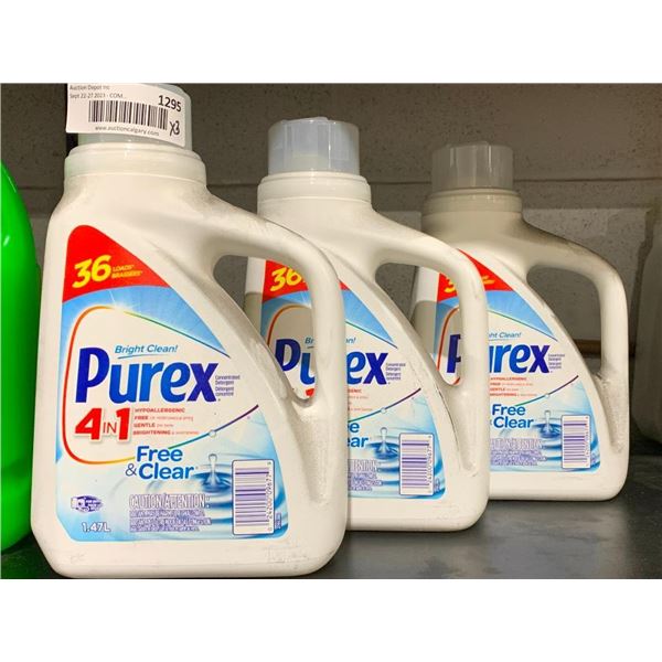 Purex 4 in 1 Free & Clean Concentrated Detergent 1.47 L x 3