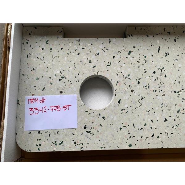 Quartz Stone Granite Pre-Cut Bathroom Vanity Countertop with Backsplash 55"Long x 22" Deep Overall -