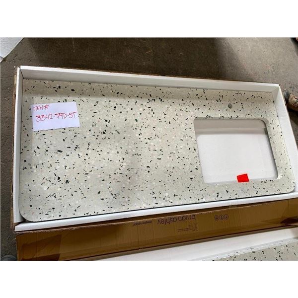 Quartz Stone Granite Pre-Cut Bathroom Vanity Countertop with Backsplash 62.5"Long x 27.5" Deep Overa