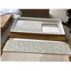 Image 2 : Quartz Stone Granite Pre-Cut Bathroom Vanity Countertop with Backsplash 62.5"Long x 27.5" Deep Overa