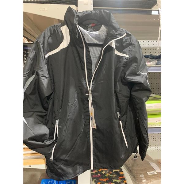 Mens Black/Light Grey/ White Shell Jacket Size Medium