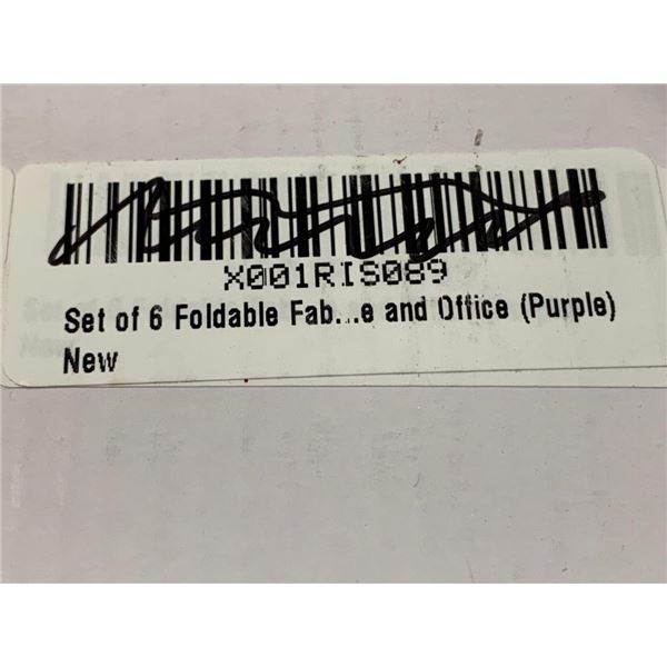 Set of 6 Foldable Fabric Storage Bins Purple