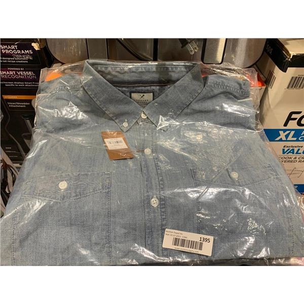 Denver Hayes Long Sleeve Button Up Mens Shirt Lt Blue Size 2XL