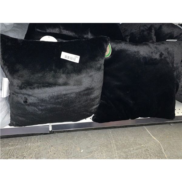 Signature Lot of 2 NEW Plush Black Accent Pillows