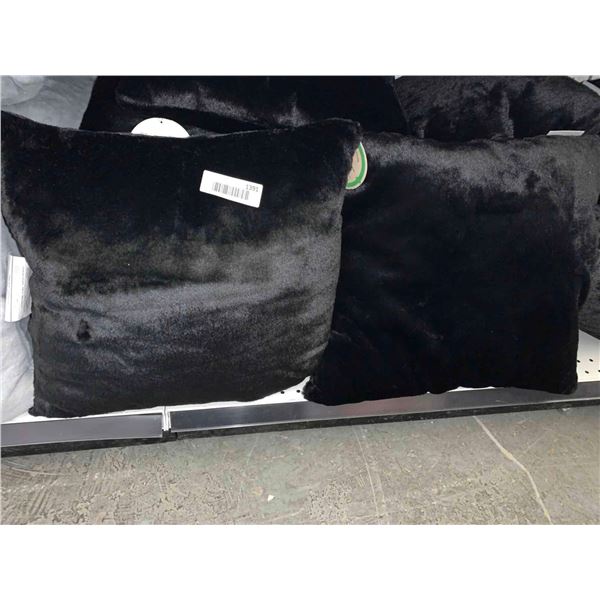 Signature Lot of 2 NEW Plush Black Accent Pillows