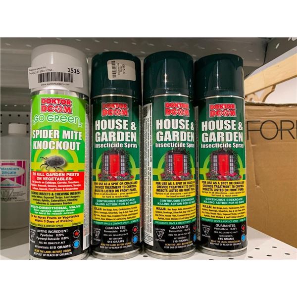 Doctor Doom House & Garden Insecticide Spray x 3, Doctor Doom Spider Mite Knockout x 1