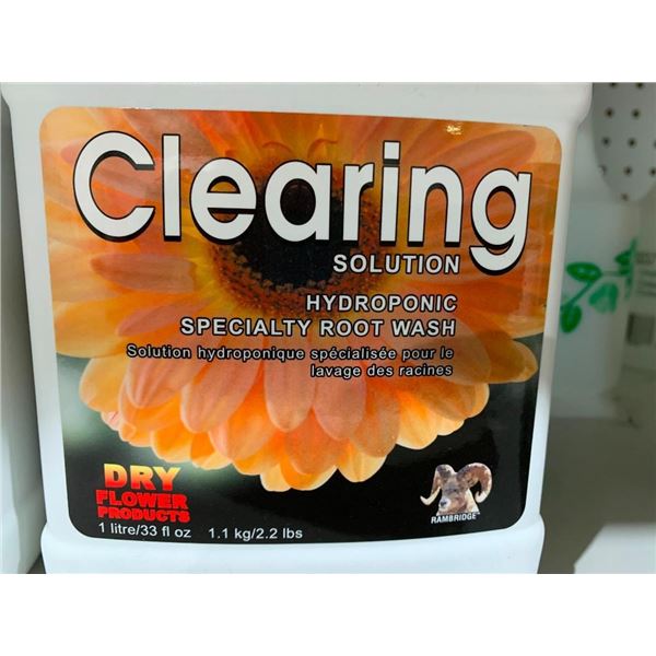 Dry Flower Products, Clearing Solution, Hydroponic Specialty Root Wash - 2 x 1L, Liquid Black Crysta