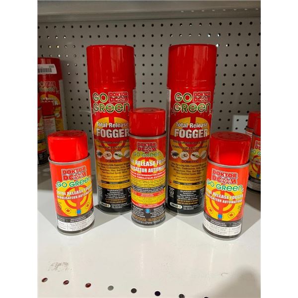 Doctor Doom Go Green, Total Release Fogger, Lot of 5 Assorted Sizes