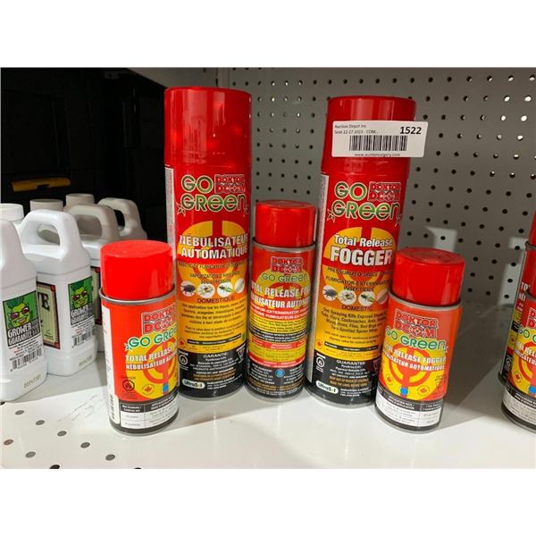 Doctor Doom Go Green, Total Release Fogger, Lot of 5 Assorted Sizes