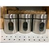 Image 2 : 3 Piece Glass Canister with Stainless Steel, 10x10x12cm
