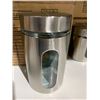 Image 3 : 3 Piece Glass Canister with Stainless Steel, 10x10x17.5cm