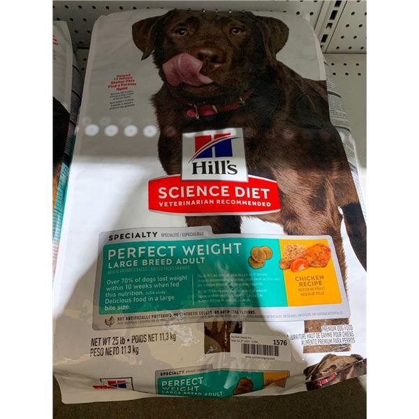 Hill's Science Diet Perfect Weight Large Breed Dog Kibble 25lb Chicken