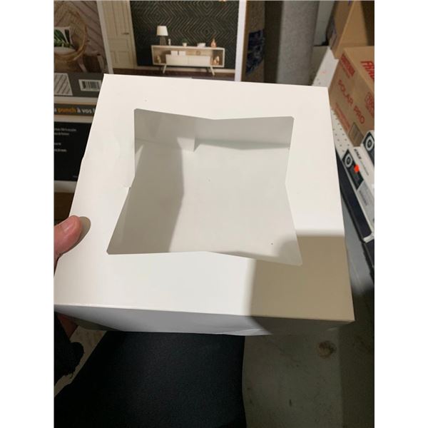 Lot of 150 - White Window Pastry Boxes 9x9x4"