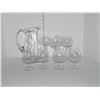 Image 1 : VINTAGE ETCHED GLASS WATER JUG WITH MATCHING WATER GLASSES AND GOBLETS