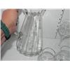 Image 3 : VINTAGE ETCHED GLASS WATER JUG WITH MATCHING WATER GLASSES AND GOBLETS