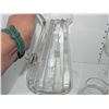 Image 5 : VINTAGE ETCHED GLASS WATER JUG WITH MATCHING WATER GLASSES AND GOBLETS