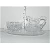 Image 1 : PINWHEEL CRYSTAL CREAM AND SUGAR SET WITH PLATE