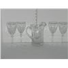 Image 1 : CRYSTAL GLASS PITCHER WITH 4 CRYSTAL WINE GLASSES