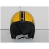 Image 1 : ESTATE YELLOW WITH BLACK STRIPES 70S BIKE HELMET