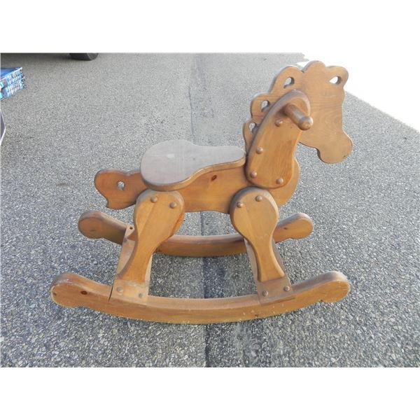 SOLID WOOD CHILDRENS HORSE ROCKER