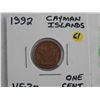 Image 2 : 1992 CAYMAN ISLANDS ONE CENT COIN VF 30