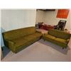 Image 1 : 2 PIECE VINTAGE KROEHLER AVANTI DESIGNS GREEN SOFA SET.