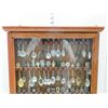 Image 2 : ESTATE SOUVENIR SPOON COLLECTION IN LOCKING WOODEN DISPLAY CASE