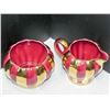 Image 2 : VINTAGE 1940S SUDLOW BURSLEM GOLD AND BURGUNDY CREAMER AND SUGAR SET