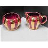 Image 3 : VINTAGE 1940S SUDLOW BURSLEM GOLD AND BURGUNDY CREAMER AND SUGAR SET