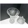 Image 2 : LIDDED CRYSTAL CANDY DISH AND LARGE CRYSTAL VASE