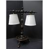 Image 1 : ELECTRIC DOUBLE WOODEN LAMP WITH DUAL LIGHTS