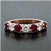 Image 2 : New 14K Rose Gold 4.25mm Shared Prong 2.29 ctw Big Round Diamond & Ruby Band Rin