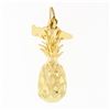 Image 2 : Crea 14k Gold Detailed Textured Diamond Cut 3D Pineapple Hawaii Charm Pendant