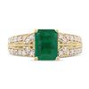 Image 2 : 1.43 ctw Emerald and 0.38 ctw Diamond 18K Yellow Gold Ring