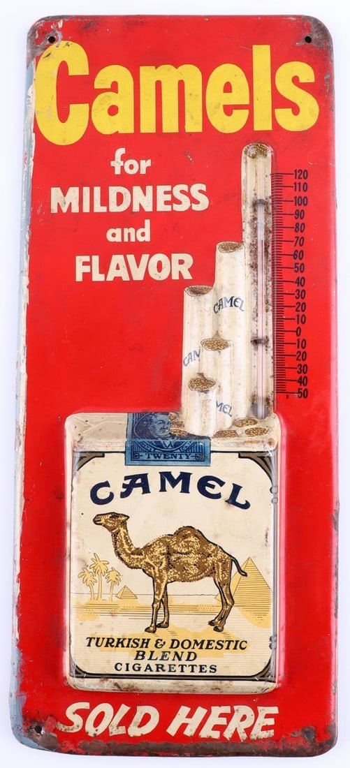 camel cigarettes tin sign TIN CAMEL CIGARETTES ADVERTISING THERMOMETER SIGN camel cigarettes tin sign TIN CAMEL CIGARETTES ADVERTISING THERMOMETER SIGN