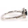 Image 6 : 10K WHITE GOLD SAPPHIRE DIAMOND HALO RING