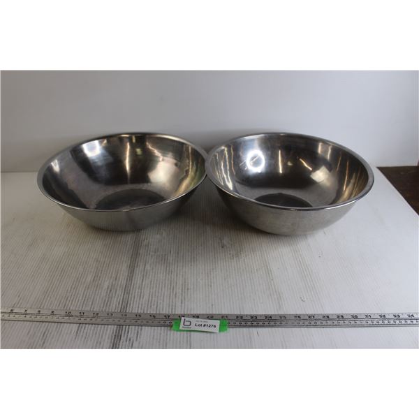 (2x Bid Price) (2) Large Metal Bowls