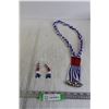 Image 1 : (2) Beaded Earrings, Beaded Necklace
