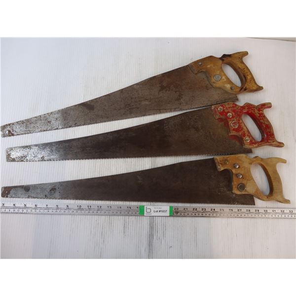 (3) Vintage Hand Saws-length in last picture